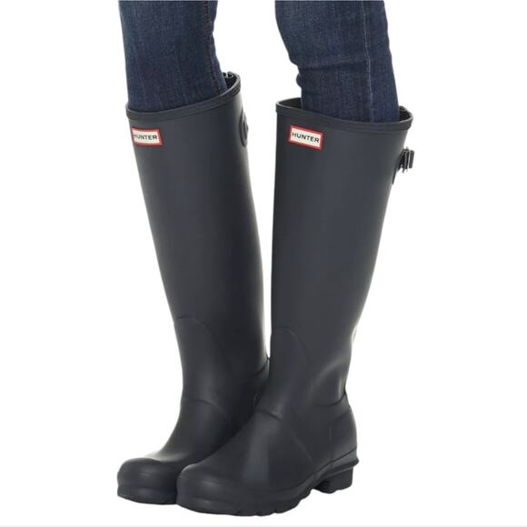 Hunter Original Grey Tall Rain Boots Wellies Size 10 - Picture 1 of 14